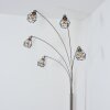 Yaak Staande lamp Nikkel mat, Zwart, Wit, 5-lichts