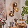Ripoll Kogellampje, Wandlamp Amber, Rookkleurig, 3-lichts