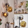 Ripoll Kogellampje, Wandlamp Chroom, Goud, Rookkleurig, 3-lichts