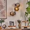 Ripoll Kogellampje, Wandlamp Chroom, Goud, Rookkleurig, 3-lichts