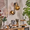 Ripoll Kogellampje, Wandlamp Chroom, Goud, Rookkleurig, 3-lichts