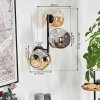 Ripoll Kogellampje, Wandlamp Amber, Rookkleurig, 3-lichts