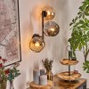 Ripoll Kogellampje, Wandlamp Amber, Rookkleurig, 3-lichts