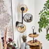 Ripoll Kogellampje, Wandlamp Amber, Rookkleurig, 3-lichts