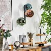 Ripoll Kogellampje, Wandlamp Blauw, Groen, Koperkleurig, 3-lichts