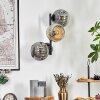 Ripoll Kogellampje, Wandlamp Amber, Rookkleurig, 3-lichts