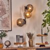 Ripoll Kogellampje, Wandlamp Amber, Rookkleurig, 3-lichts