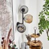 Ripoll Kogellampje, Wandlamp Amber, Rookkleurig, 3-lichts