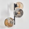 Ripoll Kogellampje, Wandlamp Amber, Rookkleurig, 3-lichts