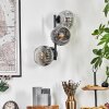 Ripoll Kogellampje, Wandlamp Chroom, Duidelijk, Rookkleurig, 3-lichts