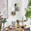 Ripoll Kogellampje, Wandlamp Amber, Duidelijk, Rookkleurig, 3-lichts