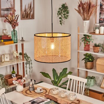 Ramila Hanglamp, Hanglamp Natuurlijke kleuren, Zwart, 1-licht