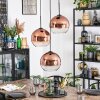 Koyoto Hanglamp, Kogellampje, Cluster hanglamp 30 cm Duidelijk, Koperkleurig, 3-lichts