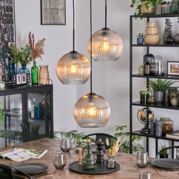 Koyoto Hanglamp, Kogellampje, Cluster hanglamp 30 cm Amber, Duidelijk, 3-lichts