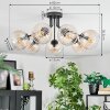 Koyoto Plafondlamp, Kogellampje Amber, Duidelijk, 7-lichts