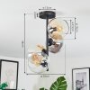 Koyoto Plafondlamp, Kogellampje Amber, Duidelijk, Rookkleurig, 4-lichts
