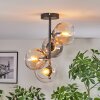 Koyoto Plafondlamp, Kogellampje Amber, Duidelijk, Rookkleurig, 4-lichts