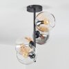 Koyoto Plafondlamp, Kogellampje Amber, Duidelijk, Rookkleurig, 4-lichts