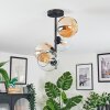 Koyoto Plafondlamp, Kogellampje Amber, Duidelijk, 4-lichts