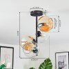 Koyoto Plafondlamp, Kogellampje Amber, Duidelijk, 4-lichts