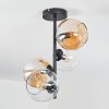 Koyoto Plafondlamp, Kogellampje Amber, Duidelijk, 4-lichts