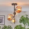 Koyoto Plafondlamp, Kogellampje Amber, Duidelijk, 4-lichts