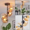 Koyoto Plafondlamp, Kogellampje Amber, Duidelijk, 4-lichts