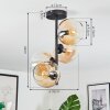 Koyoto Plafondlamp, Kogellampje Amber, Duidelijk, 4-lichts