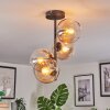 Koyoto Plafondlamp, Kogellampje Amber, Duidelijk, 4-lichts