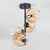 Koyoto Plafondlamp, Kogellampje Amber, Duidelijk, 4-lichts