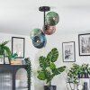 Koyoto Plafondlamp, Kogellampje Blauw, Groen, Koperkleurig, 4-lichts