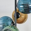 Koyoto Plafondlamp, Kogellampje Blauw, Goud, Groen, 4-lichts