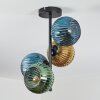 Koyoto Plafondlamp, Kogellampje Blauw, Goud, Groen, 4-lichts
