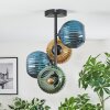 Koyoto Plafondlamp, Kogellampje Blauw, Goud, Groen, 4-lichts