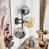 Ripoll Kogellampje, Wandlamp Amber, Rookkleurig, 3-lichts