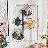 Ripoll Kogellampje, Wandlamp Amber, Rookkleurig, 3-lichts