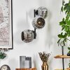 Ripoll Kogellampje, Wandlamp Chroom, Rookkleurig, 3-lichts