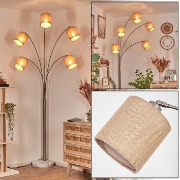Soungou Staande lamp Nikkel mat, Zwart, Wit, 5-lichts