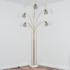 Yaak Staande lamp Messing, Zwart, Wit, 5-lichts