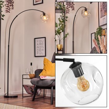 Ripoll Staande lamp, Booglampen Zwart, 1-licht
