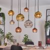 Ripoll Hanglamp, Kogellampje, Hanglamp Natuurlijke kleuren, Zwart, 8-lichts