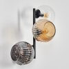 Ripoll Kogellampje, Wandlamp Amber, Duidelijk, Rookkleurig, 3-lichts