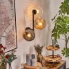 Ripoll Kogellampje, Wandlamp Amber, Duidelijk, Rookkleurig, 3-lichts
