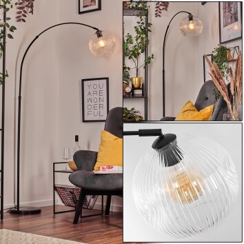 Ripoll Staande lamp, Booglampen Zwart, 1-licht