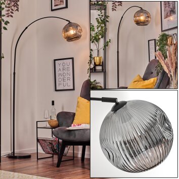 Ripoll Staande lamp, Booglampen Zwart, 1-licht