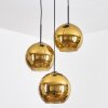 Koyoto Hanglamp, Kogellampje, Cluster hanglamp Goud, 3-lichts