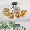 Koyoto Plafondlamp, Kogellampje Goud, Duidelijk, 5-lichts