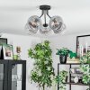 Koyoto Plafondlamp, Kogellampje Duidelijk, Rookkleurig, 5-lichts