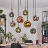 Ripoll Hanglamp, Kogellampje, Hanglamp Natuurlijke kleuren, Zwart, 8-lichts