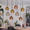 Ripoll Hanglamp, Kogellampje, Hanglamp Natuurlijke kleuren, Zwart, 8-lichts